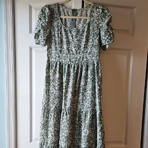Floral Green Dress